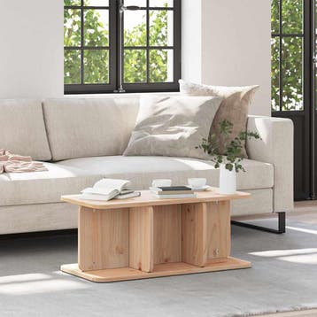 vidaXL Salontafel Naturel 80 x 39,5 x 33,5 cm Massief, Verzenden, Nieuw, Rechthoekig, Grenenhout
