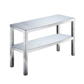 HCB Basic-line Dubbele etagère brug - 140 x 35 x 70 cm - RVS, Verzenden, Nieuw in verpakking