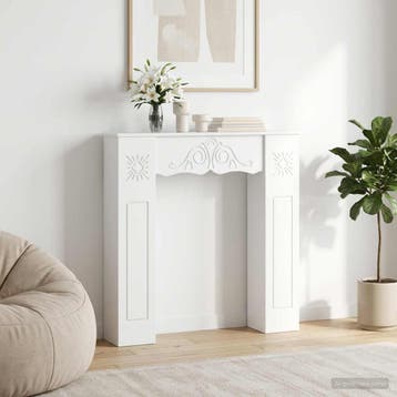 vidaXL Haardomlijsting Wit 102 x 20 x 102 cm Bewerkt hout, Verzenden, Nieuw