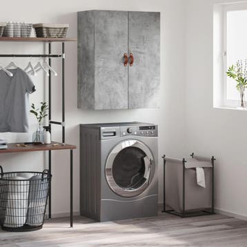 vidaXL Wandkast 69,5x34x90 cm betongrijs, Verzenden, Nieuw, 50 tot 100 cm, Minder dan 100 cm