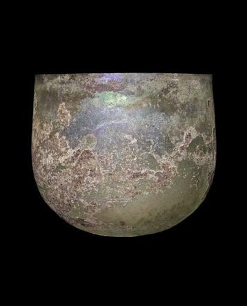 Oud-Romeins Grote glazen kom - tafelservies gallo-romaanse -