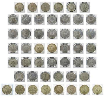 Zweden, Noorwegen. Lot of 24 coins, incl. silver, various, Postzegels en Munten