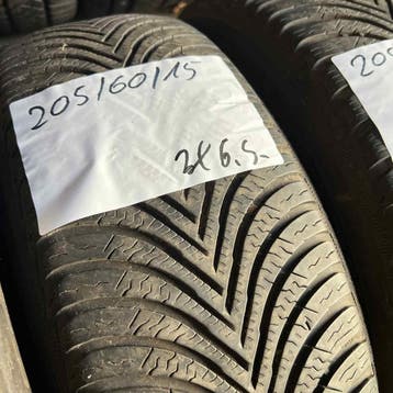 4 x Michelin Alpin 5 205-60-15 Winterbanden 6,5mm, Gebruikt, 15 inch, Band(en), Personenwagen
