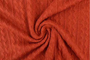 Jacquard gebreid kabel stof Koper - rol 30 meter, Verzenden, Nieuw