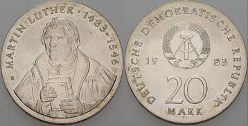 20 Mark 1983 A Gedenkmunten duitse Demokratische Republik, Postzegels en Munten, Verzenden