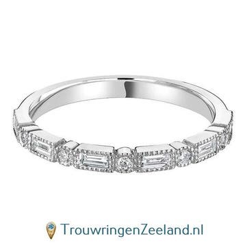 Aanschuifring in 9/18 karaat witgoud of platina 950 Vlakk..., Verzenden, Nieuw