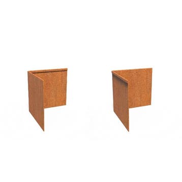 Cortenstaal kantopsluiting geplet 90° hoek 30x30x0,3x29cm, Overige materialen, 25 tot 50 cm, Nieuw, Minder dan 25 cm