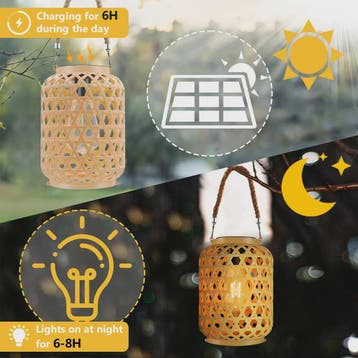 Sfeervolle Rattan Solar Lantaarn voor Buiten - Waterdicht &, Verzenden, Nieuw