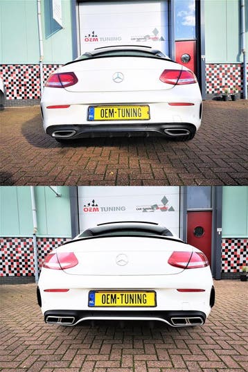 Diffusers voor C-Klasse W205 C205 S205 A205 C63 AMG Style, Mercedes-Benz, Nieuw, Ophalen of Verzenden, Achter