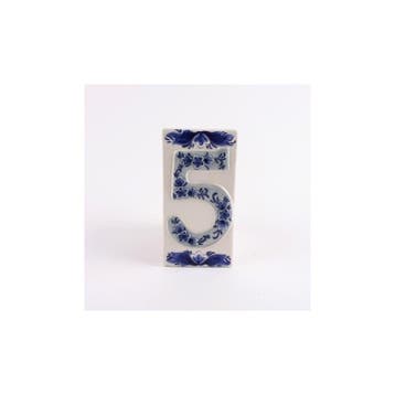 Huisnummer 5 Delfts Blauw Keramiek, Ophalen of Verzenden, Nieuw