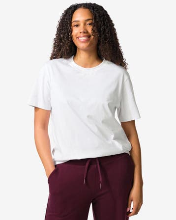 HEMA Dames T-shirt Larissa regular fit wit 3=50% / 2=30%, Verzenden, Nieuw