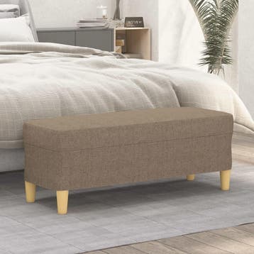 vidaXL Bankje 100x35x41 cm stof taupe, Verzenden, Nieuw, Stof, Minder dan 150 cm