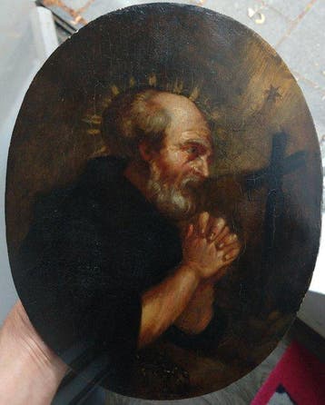 Italiaanse school (XVIII) - Een heilige in gebed
