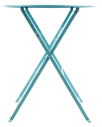 Ronde stalen opklapbare tafel | 59,5 cm | Turquoise, Verzenden, Nieuw in verpakking