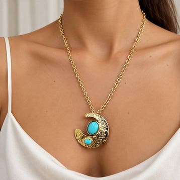 Turquoise - Brons - Hanger - Italiaans handwerk
