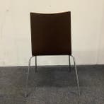 kantinestoel, stapelstoel, bruin - chroom, Huis en Inrichting, Stoelen, Ophalen of Verzenden, Gebruikt, Eén