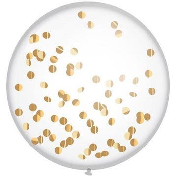Confetti Ballon Goud (60 cm), Verzenden, Nieuw, Feestartikel