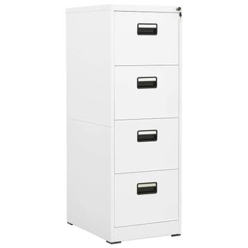 vidaXL Archiefkast 46x62x133 cm staal wit, Verzenden, Nieuw