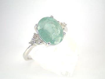 Verlovingsring - 18 karaat Witgoud - 1.80ct. tw. Smaragd -
