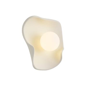 Japandi wandlamp creme met wit glas - Parel, Verzenden, Nieuw, Kunststof