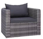 Nieuwe Wicker Tuinstoel Grijs – Rotan look wasbare kussens, Verzenden, Nieuw, Wicker