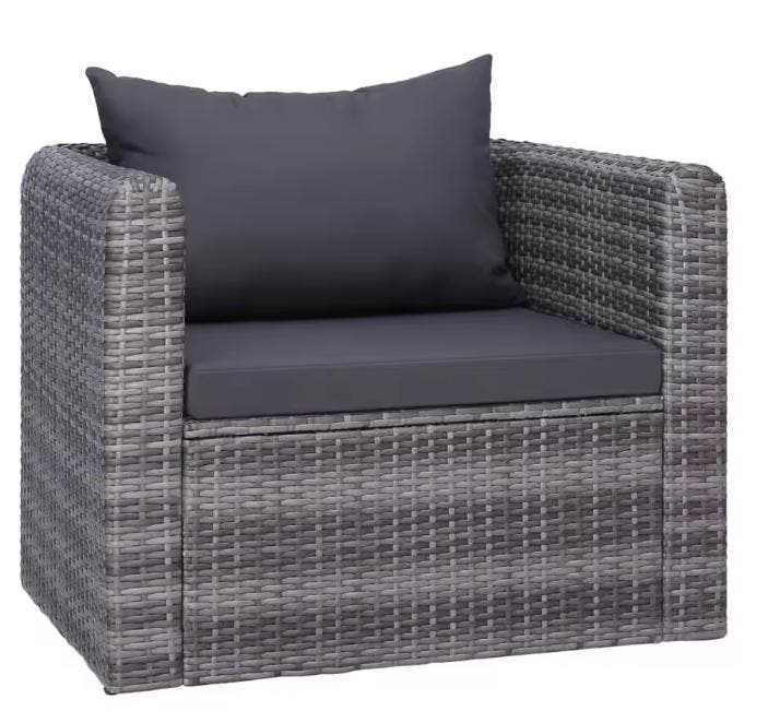 Nieuwe Wicker Tuinstoel Grijs – Rotan look wasbare kussens, Tuin en Terras, Tuinstoelen, Nieuw, Wicker, Verzenden