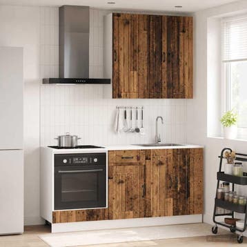 vidaXL Keukenblok LUCCA 5 st Oud hout Bewerkt hout, Verzenden, Nieuw, Bruin