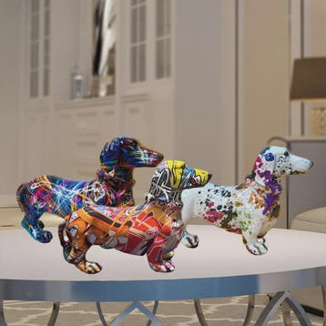 Kleurrijke Franse Bulldog Resin Beeld - Graffiti Decoratie &, Verzenden, Nieuw in verpakking