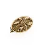 Antieke bicolor gouden broche van filigrain techniek, Ophalen of Verzenden, Gebruikt, Overige kleuren, Goud