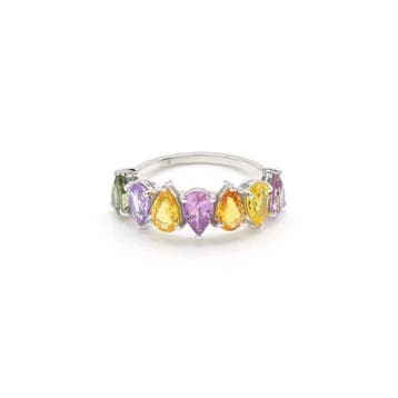 Eeuwigheidsring - 14 karaat Witgoud - 3.15ct. tw. Saffier
