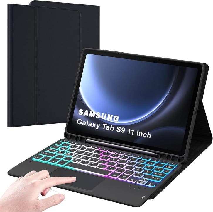 Galaxy Tab S9 Keyboard Case - QWERTZ | Laatste Stuk!, Computers en Software, Tablet-hoezen, 11 inch, Zo goed als nieuw, Bescherming voor- en achterkant