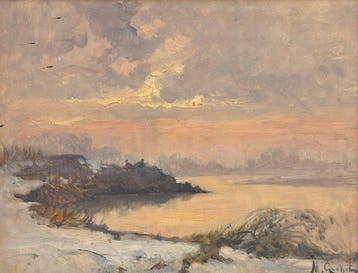 Mario Gachet (1879-1981) - Cacciatori di germani in inverno