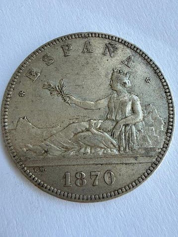 Spanje. 5 Pesetas 1870*70 SNM (Zonder minimumprijs)