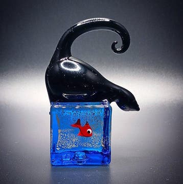 TAGLIAPIETRA - sculptuur, Acquario in vetro di murano e oro, Antiek en Kunst