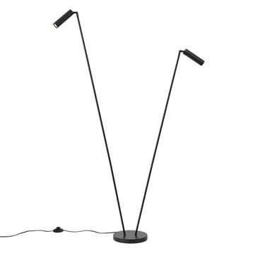 Moderne vloerlamp zwart 2-lichts GU10 35mm - Thomas, Verzenden, Nieuw, Modern