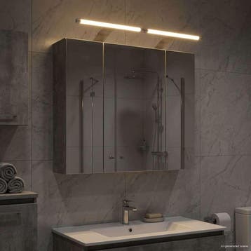 vidaXL Badkamer spiegelkast Beton Grijs 60 x 14,5 x 50 cm, Verzenden, Nieuw