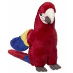 Pluche papegaai rood 21 cm - Knuffel papegaaien, Ophalen of Verzenden, Nieuw