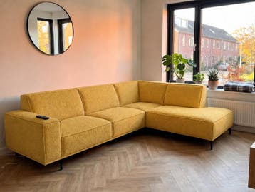 Hoekbank Huizen - hoekbanken - Geel, Nieuw, 150 cm of meer, Stof, 250 tot 300 cm