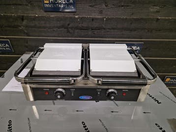 Contactgrill | Maxima | glad | dubbele grillplaat | 230V |, Gebruikt, Fornuis, Frituur en Grillen