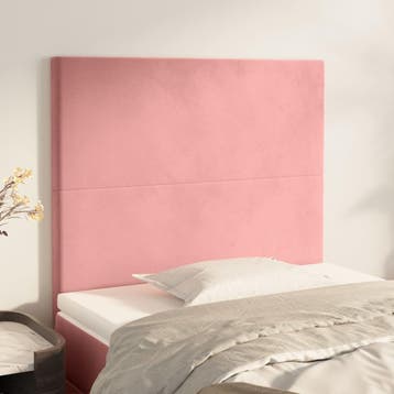 vidaXL Hoofdbord roze 90x5x118/128 cm fluweel, Verzenden, Nieuw, Stof