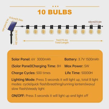 Waterproof Solar Kerstverlichting Slinger met RGB Kleuren en, Verzenden, Nieuw
