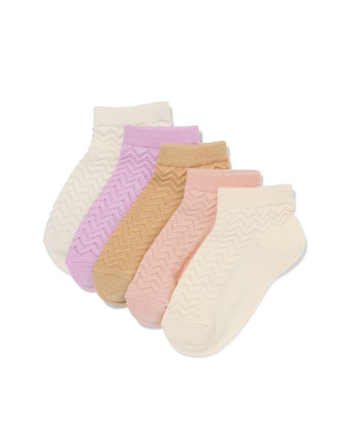 HEMA Kinder enkelsokken zigzag - 5 paar oudroze, Kinderen en Baby's, Kinderkleding | Overige, Nieuw, Verzenden
