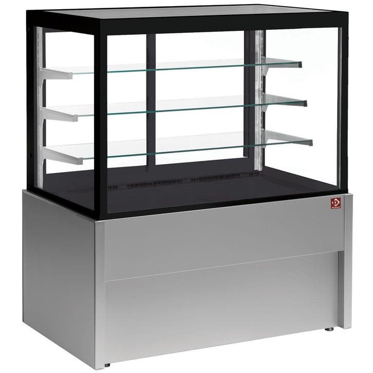 Vitrine | Grijs | 4 Plateaus + 2 Schuifdeuren | Geventileerd, Zakelijke goederen, Horeca | Keukenapparatuur, Nieuw in verpakking