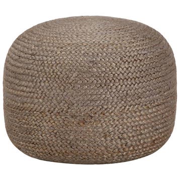 vidaXL Poef handgemaakt 45x30 cm jute lichtgrijs, Verzenden, Nieuw