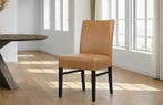 Leren eetkamerstoelen met houten poten, Huis en Inrichting, Stoelen, Ophalen of Verzenden, Nieuw, Leer