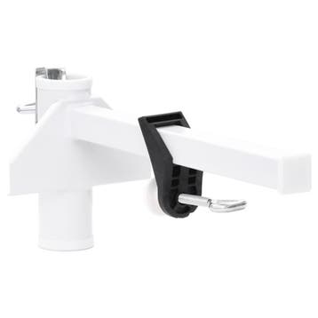 vidaXL Parasolklem voor balkon 38 mm staal wit, Verzenden, Nieuw