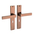 Lusso geveerd op schild sleutelgat 55mm mat brons - deurb..., Ophalen of Verzenden, Nieuw, IJzer, Klink of Kruk