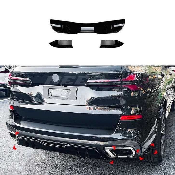 Diffuser Extension With Rear Side Splitters Voor BMW X5 G05, Auto-onderdelen, Carrosserie en Plaatwerk, Ophalen of Verzenden