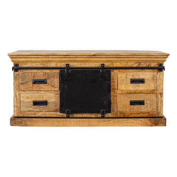 Tv-meubel Mangohout Milan 120 cm, Verzenden, Nieuw, Overige houtsoorten, Industriële meubels