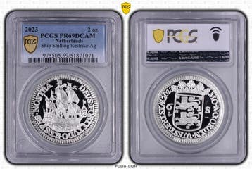 Scheepjesschelling 2023 West Friesland restrike 2 oz zilver, Postzegels en Munten, Verzenden, Munten